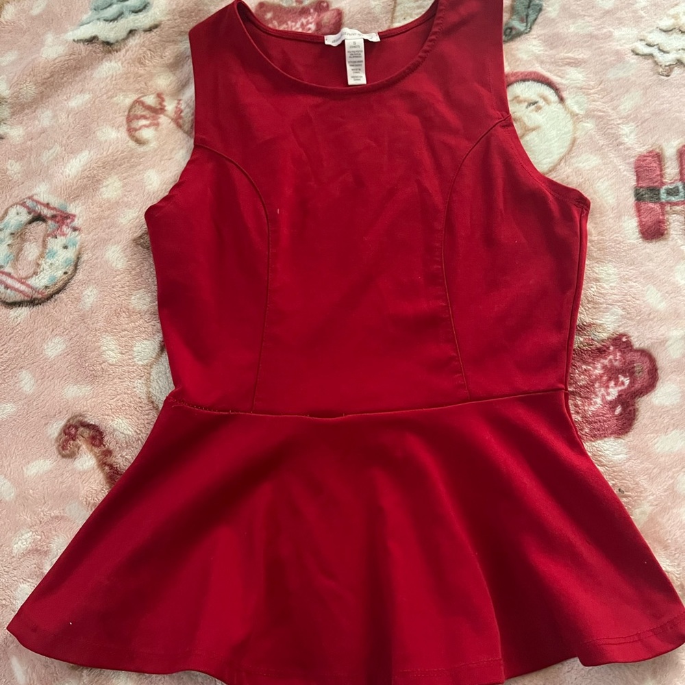 Red Peplum Top